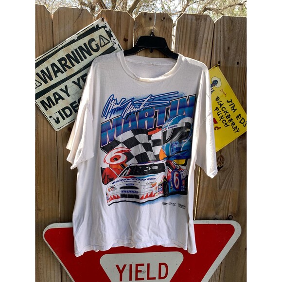 Vintage Y2K NASCAR Mark Martin Taurus Valvoline racing tee 2XL white - Picture 1 of 9